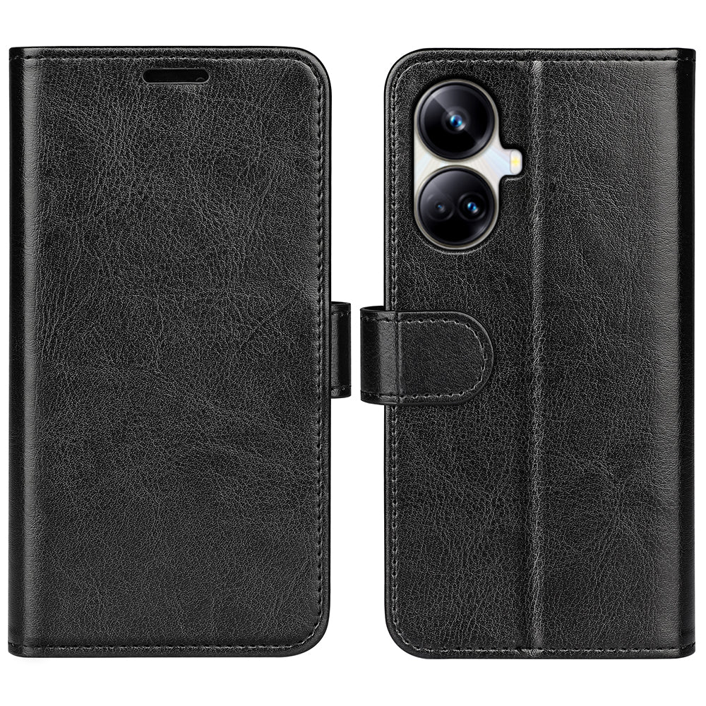 For Realme 10 Pro 5G Anti-Fingerprint PU Leather Coated TPU Phone Wallet Cover Crazy Horse Texture Flip Stand Case For Realme 10 Pro 5G Anti-Fingerprint PU Leather Coated TPU Phone Wallet Cover Crazy Horse Texture Flip Stand Case